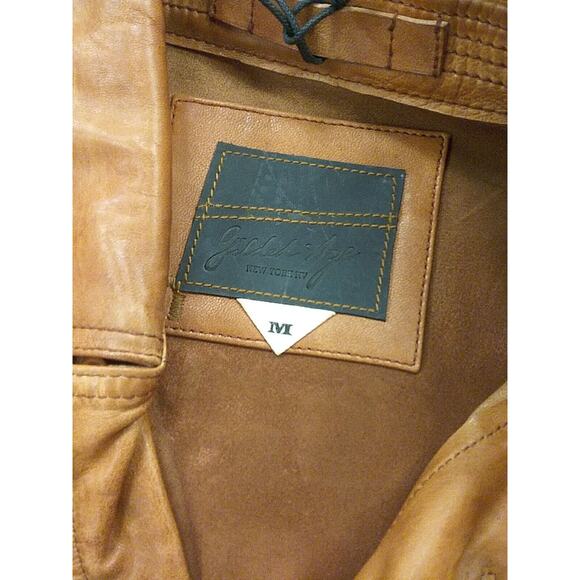 Men’s Medium Gilded Age NYC Brown Leather 4 Pocket Writer Style Jacket - Picture 4 of 7